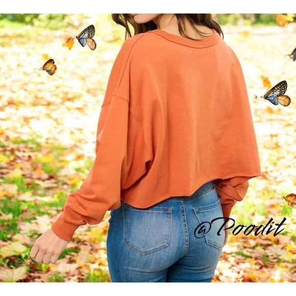 PEACH LOVE CALIFORNIA butterfly CROP top S M L - Picture 5 of 11